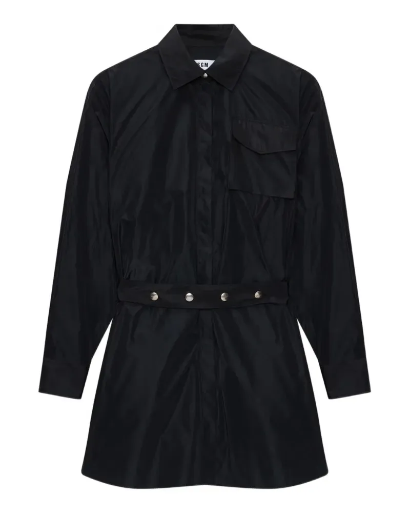 MSGM belted flap-pocket mini dress - Schwarz Schwarz