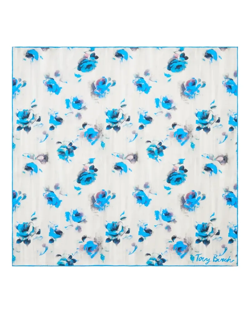 Tory Burch blue roses neckerchief - Blau Blau
