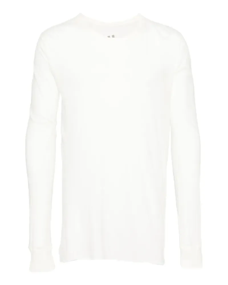 Rick Owens Langarmshirt mit ungesäumten Kanten - Weiß Weiß