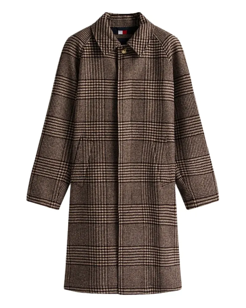 Tommy Hilfiger buttoned checked coat - Braun Braun