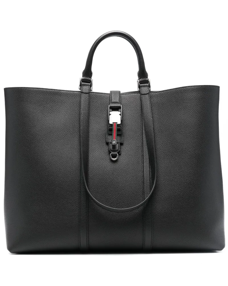 Gucci Großer Tote Bag mit Webbesatz - Schwarz Schwarz