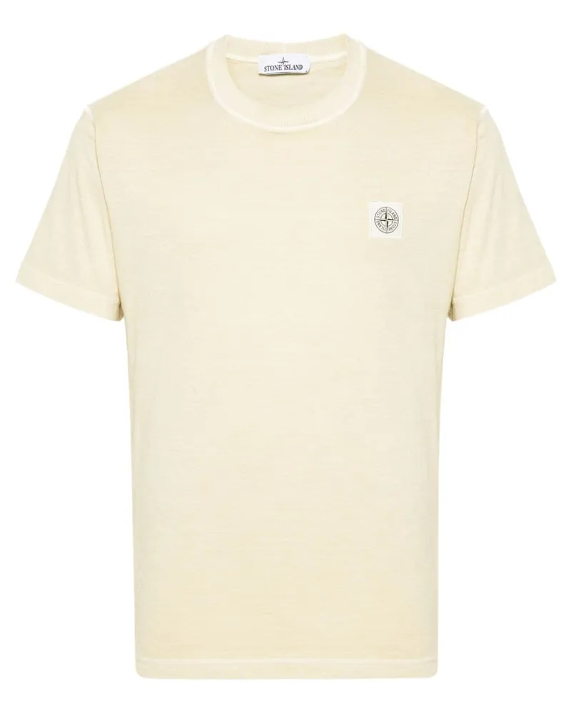 Stone Island T-Shirt mit Kompass-Patch - Nude Nude