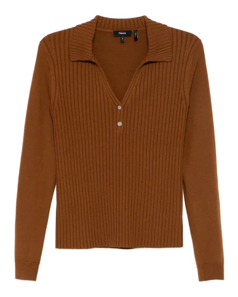 Theory ribbed polo top - Braun Braun