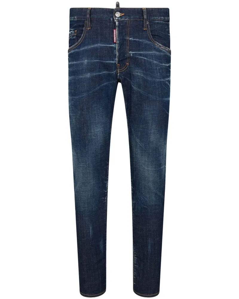 Dsquared2 Slim-Fit-Jeans mit Logo-Applikation - Blau Blau