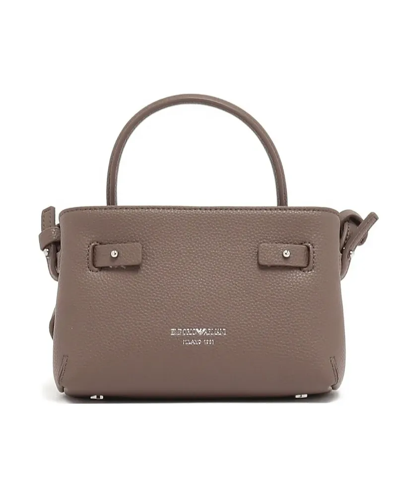 Emporio Armani knotted top-handle satchel - Nude Nude