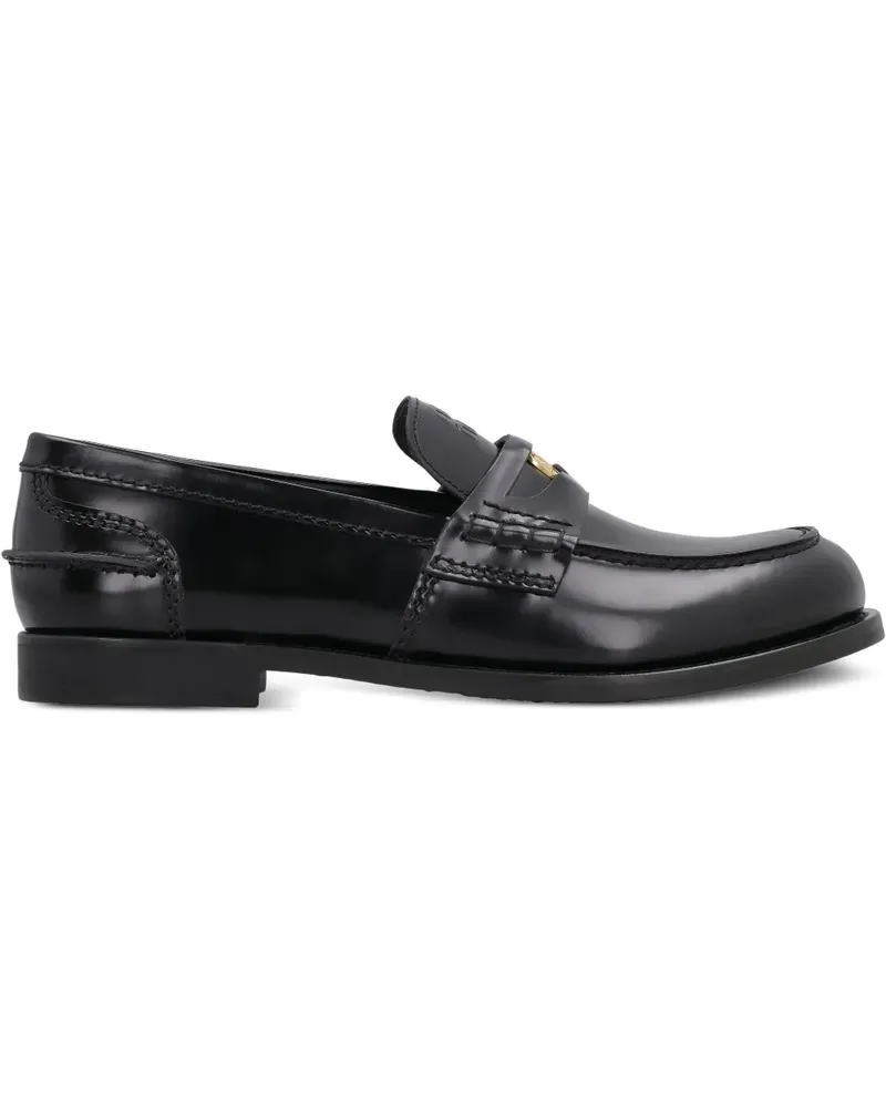 Miu Miu Gebürstete Penny-Loafer - Schwarz Schwarz