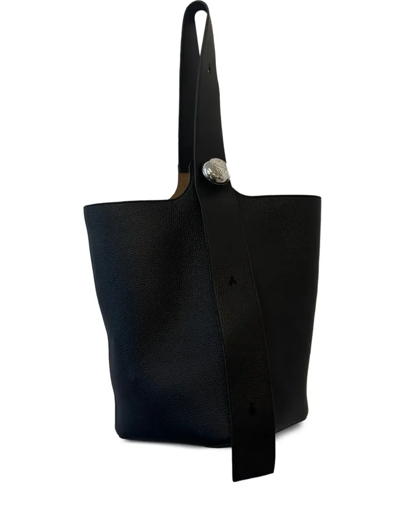 Loewe Pebble Tote Bag mit Knopfdetail - Schwarz Schwarz