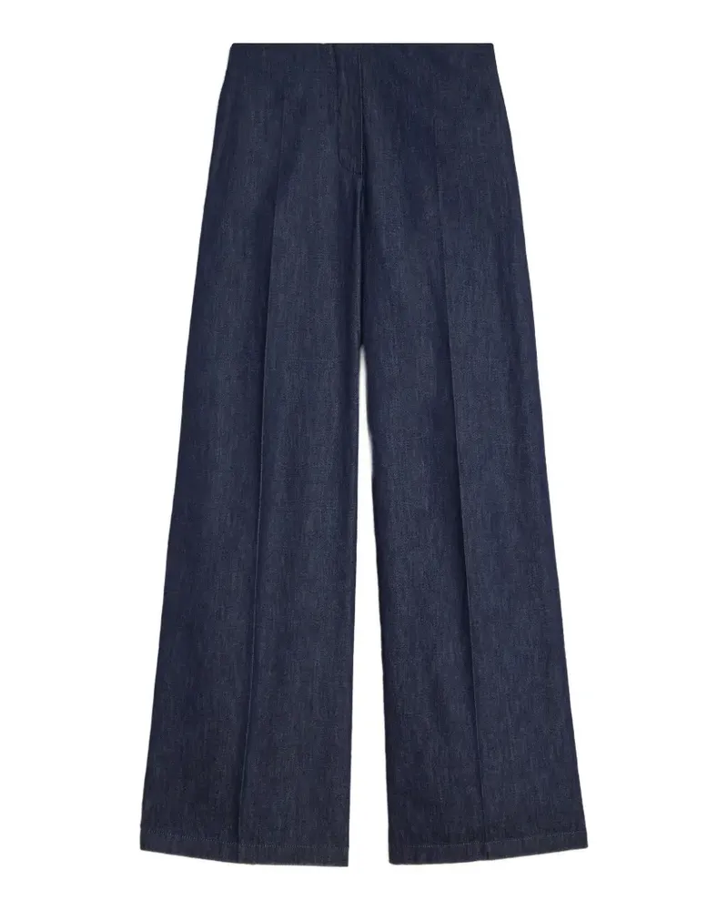 Jil Sander Gerade Hose aus Chambray - Blau Blau