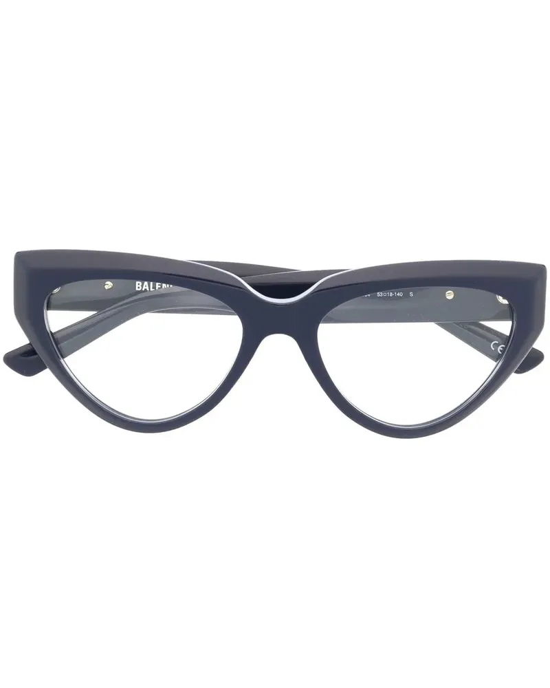 Balenciaga Cat-Eye-Brille mit Logo-Gravur - Blau Blau