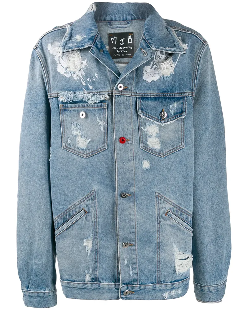 MJB Jeansjacke im Distressed-Look - Schwarz Schwarz