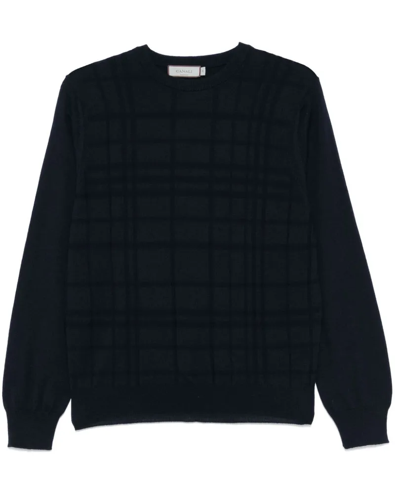 Canali Pullover aus Merinowolle - Blau Blau