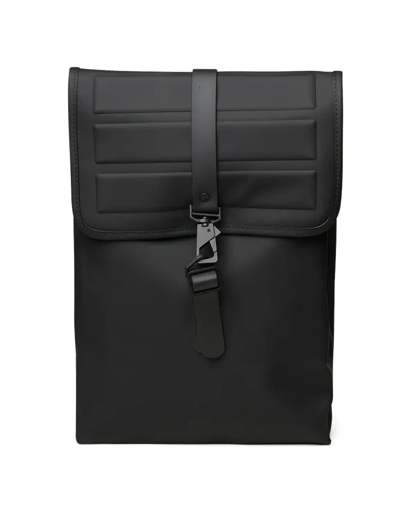 RAINS Shield Rucksack mit Klappe - Schwarz Schwarz
