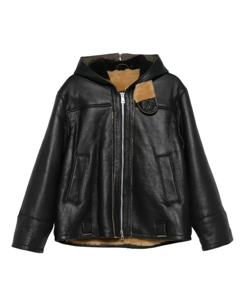 Our Legacy Shearling-Jacke mit Kapuze - Schwarz Schwarz