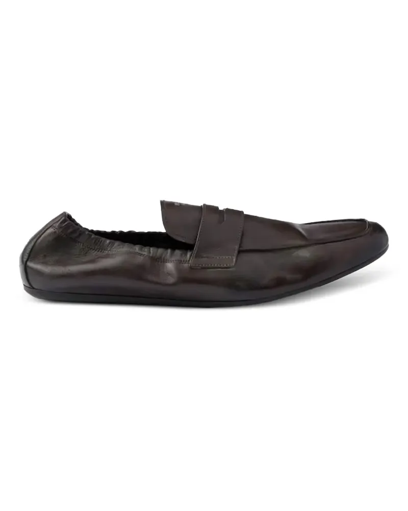 Prada penny-slot elasticated-heel loafers - Braun Braun
