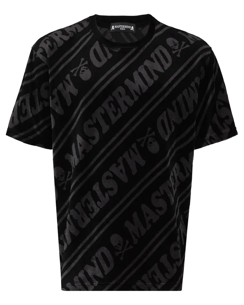 Mastermind Japan T-Shirt in Velours-Optik - Grau Grau