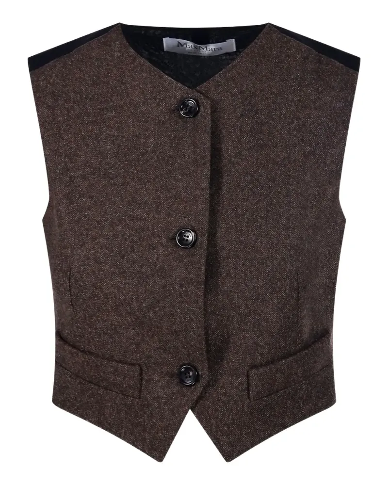 Max Mara Geknöpfte Jacke mit Einsätzen - Braun Braun
