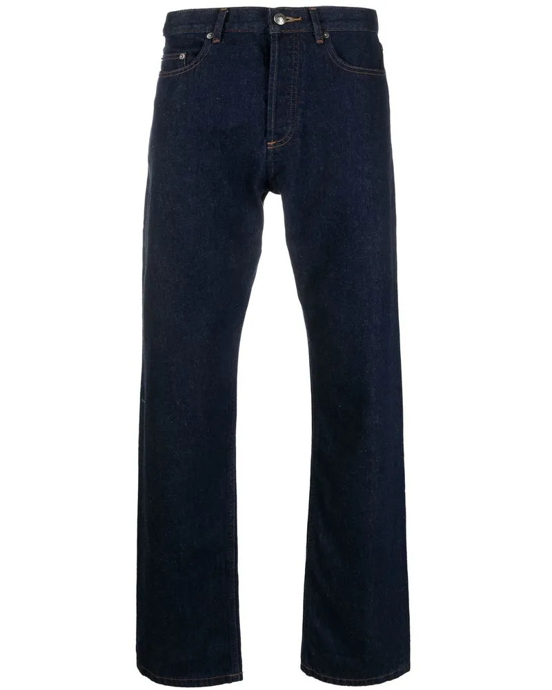 A.P.C. Halbhohe Straight-Leg-Jeans Blau