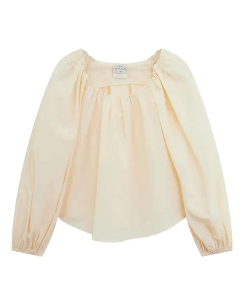 forte_forte gathered blouse - Nude Nude