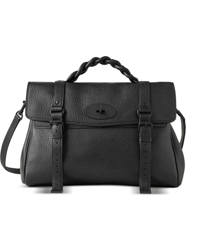 Mulberry Tote Bag mit Flechtriemen - Schwarz Schwarz