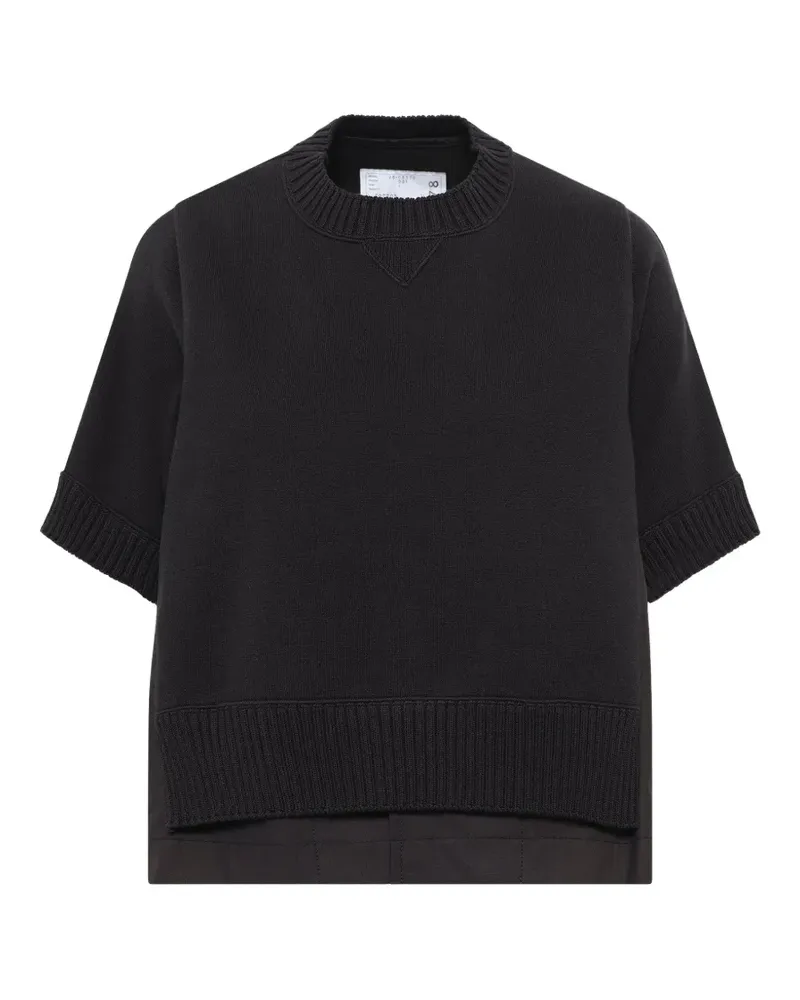 Sacai layered-panel T-shirt - Schwarz Schwarz