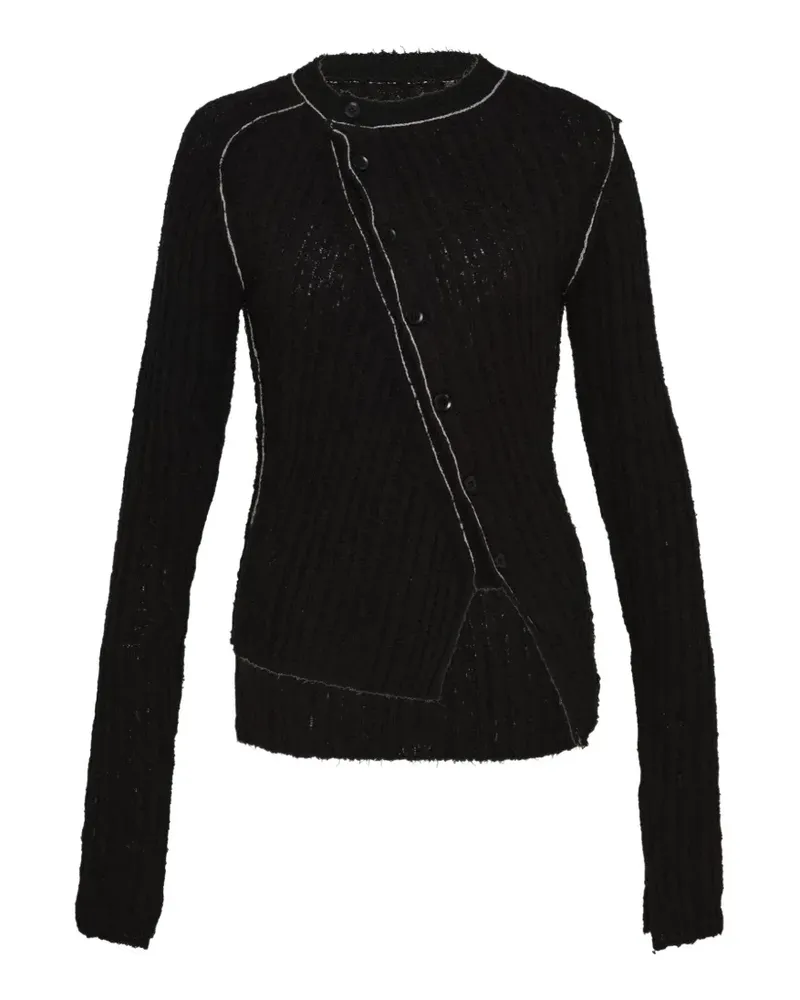 Yohji Yamamoto Asymmetrischer Cardigan - Schwarz Schwarz