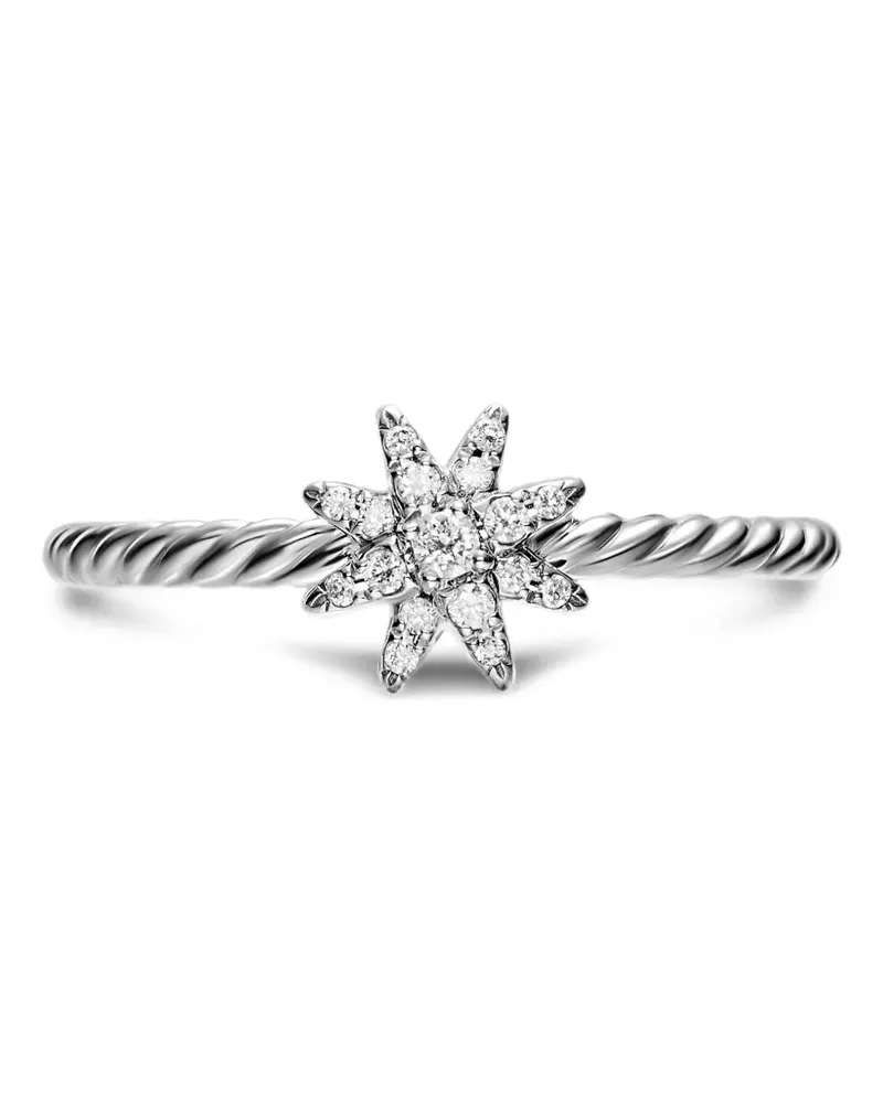 David Yurman Petite Starburst Ring mit Diamant - Silber Silber