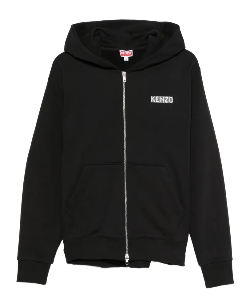 Kenzo Kapuzenjacke mit Logo-Stickerei - Schwarz Schwarz