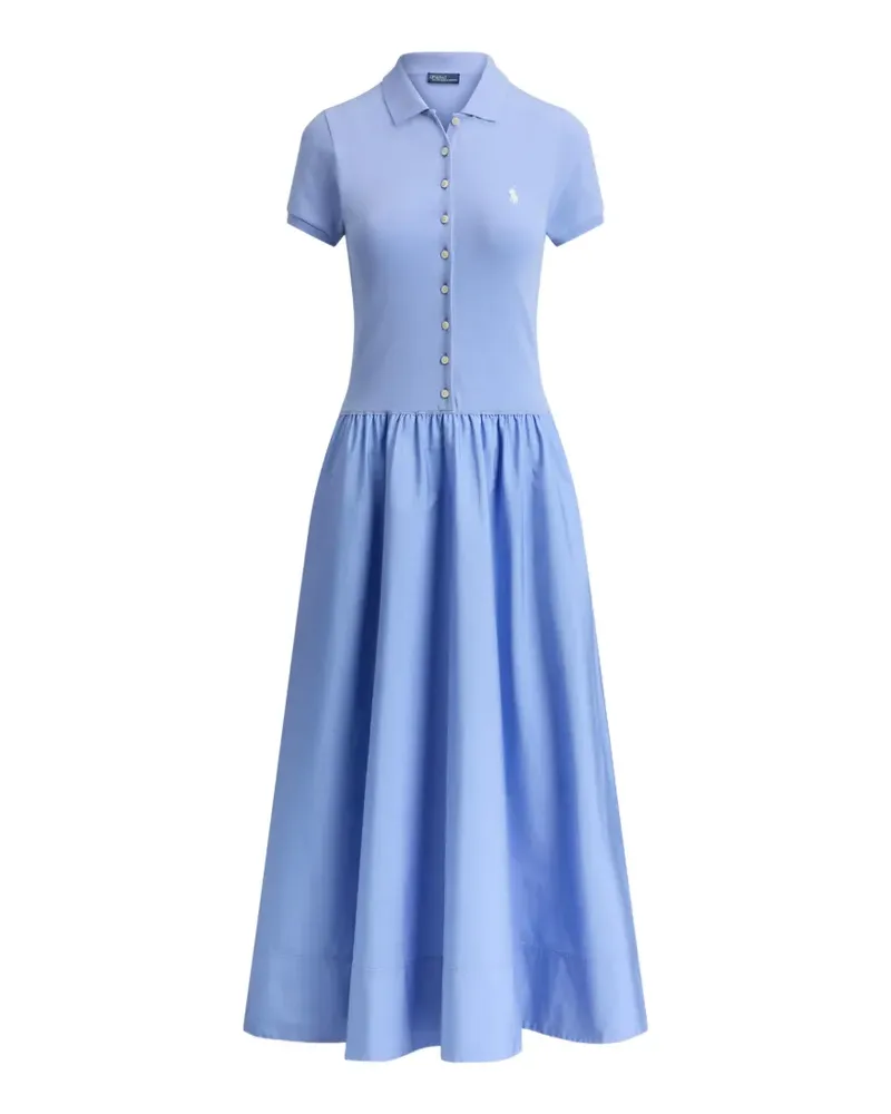 Ralph Lauren Maxikleid aus Mesh und Popeline - Blau Blau