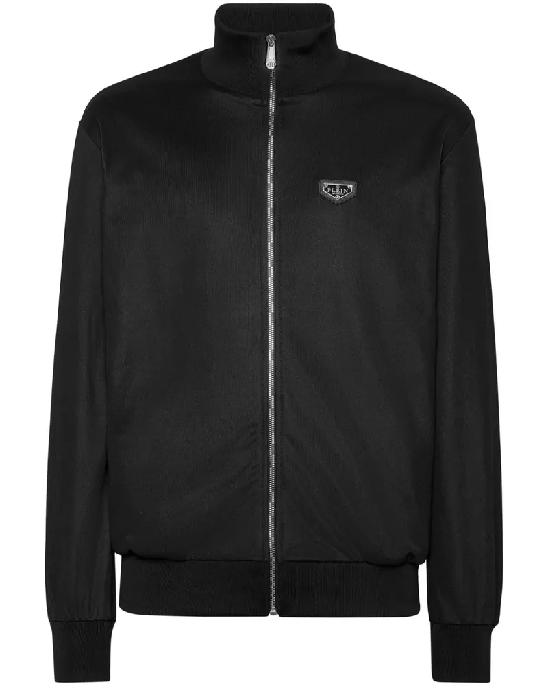 Philipp Plein Jacke mit Logo-Patch - Schwarz Schwarz