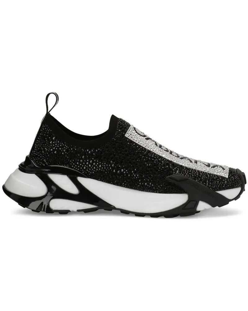Dolce & Gabbana Fast Sneakers mit Strassverzierung - Schwarz Schwarz