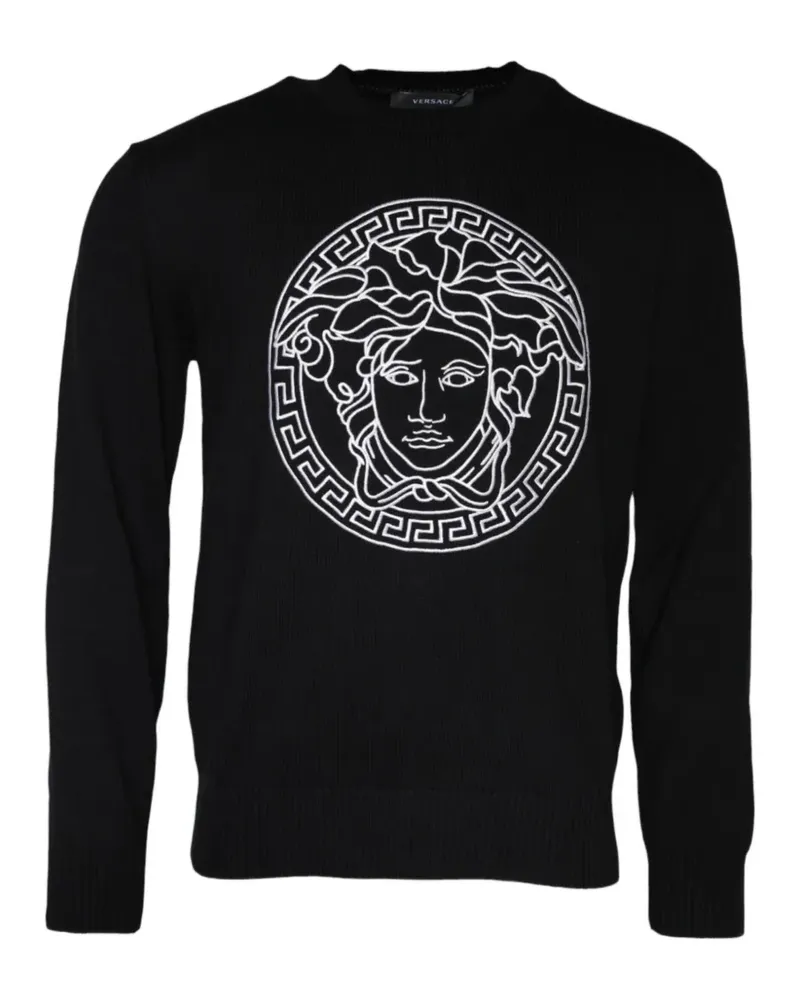 Versace Pullover mit Medusa-Stickerei - Schwarz Schwarz