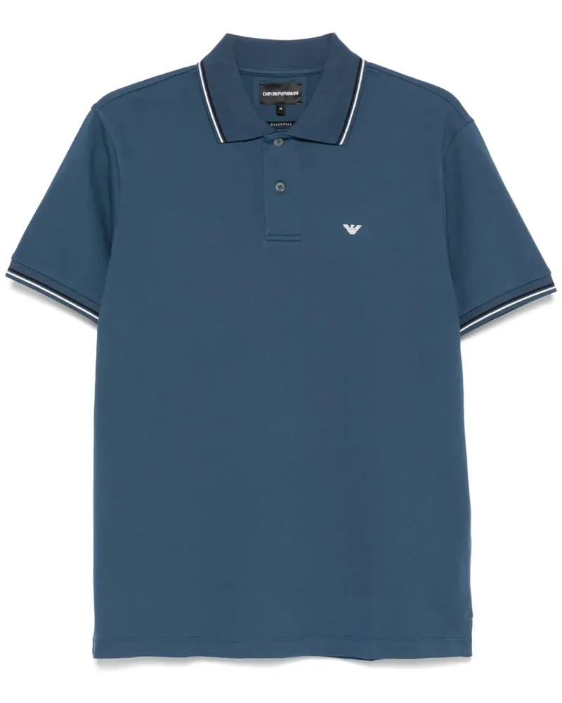 Emporio Armani Poloshirt mit Logo-Print - Blau Blau