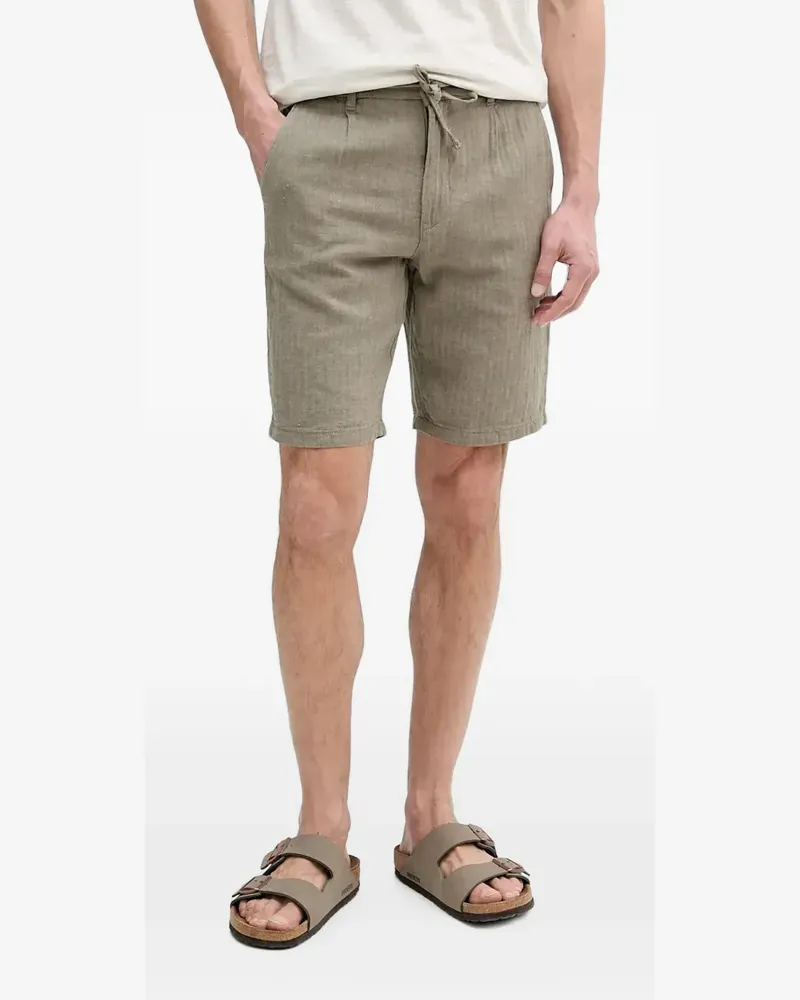 Lindbergh herringbone-weave drawstring shorts - Grün Grün