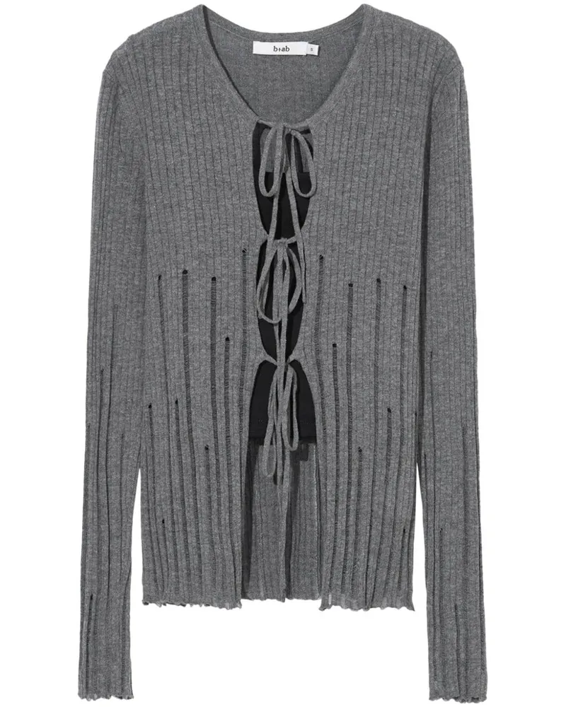 b+ab Cardigan im Distressed-Look - Grau Grau