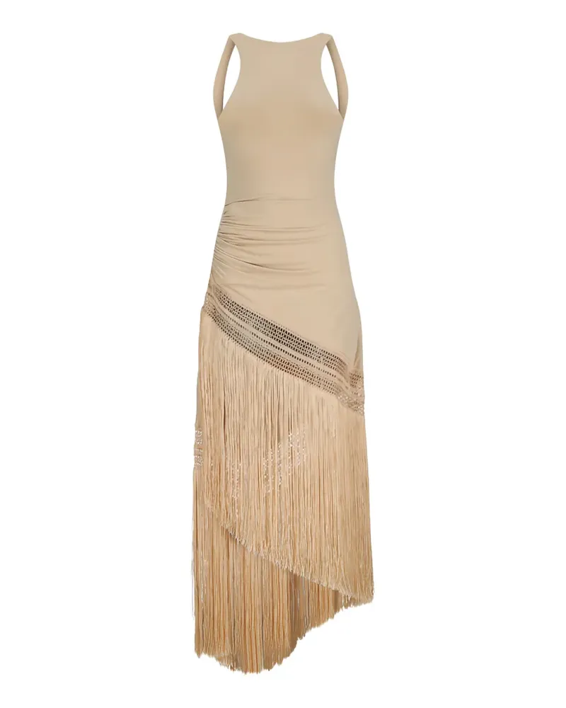 ANDAMANE fringed sleeveless dress - Nude Nude