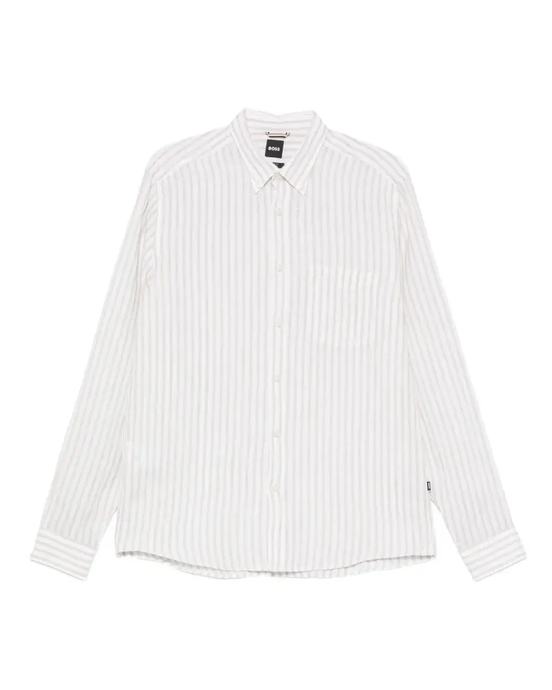 HUGO BOSS striped-pattern shirt - Weiß Weiß