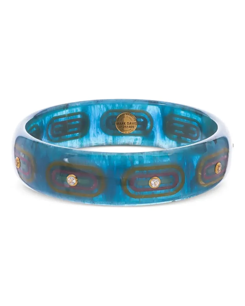 Mark Davis 18kt Gelbgoldarmband mit Topas und Bakelit - Blau Blau