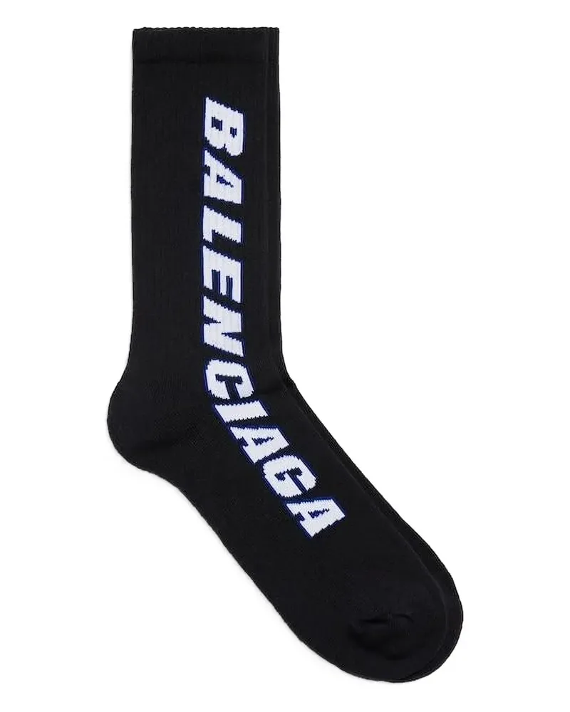 Balenciaga logo-embroidered socks - Schwarz Schwarz