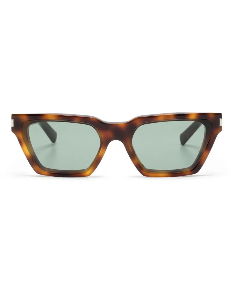 Saint Laurent Cat-Eye-Sonnenbrille mit Logo-Gravur - Braun Braun