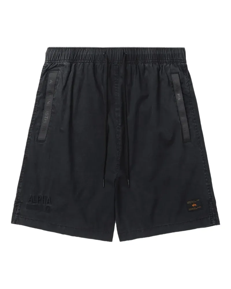 Alpha Industries Shorts mit Logo-Patch - Schwarz Schwarz
