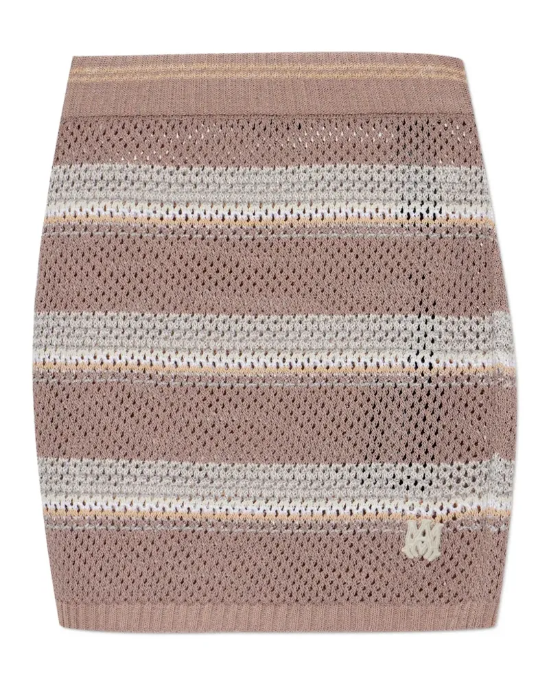 Amiri Crochet striped mini skirt - Nude Nude