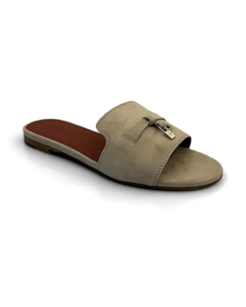 Loro Piana Summer Mules aus Wildleder - Nude Nude