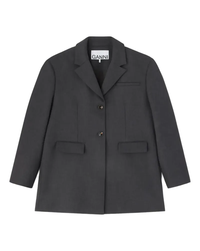 Ganni Sakko mit Knopfverschluss - Grau Grau