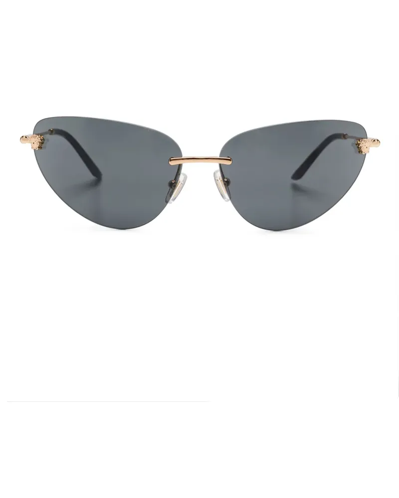 Versace Sonnenbrille mit geometrischem Gestell - Gold Gold