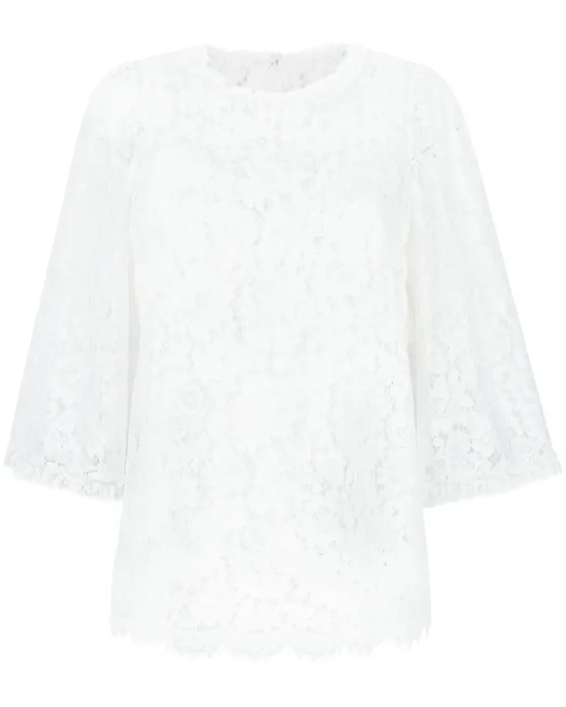 Dolce & Gabbana Klassisches Spitzentop - Weiß Weiß