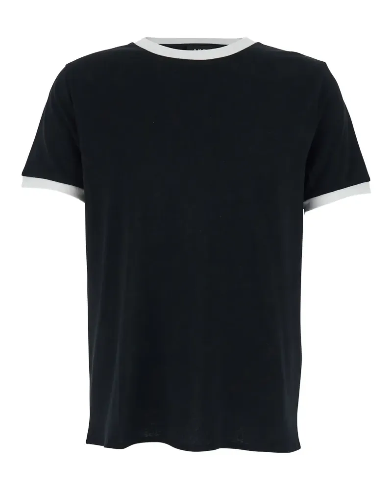 A.P.C. T-Shirt mit Kontrastdetails - Schwarz Schwarz