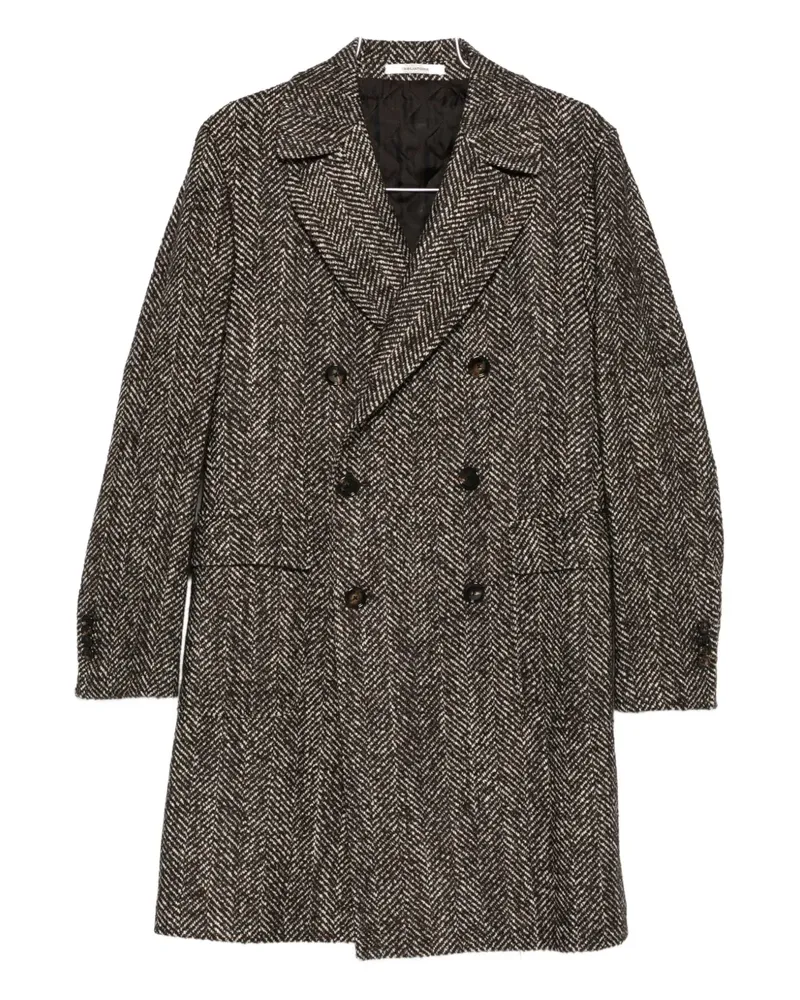 Tagliatore double-breasted herringbone coat - Braun Braun