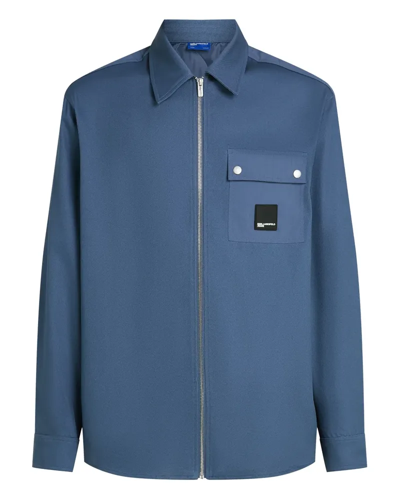 Karl Lagerfeld Hemd mit Logo-Applikation - Blau Blau
