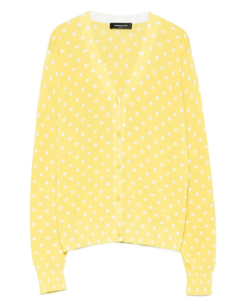 Fabiana Filippi Cardigan mit Polka Dots - Gelb Gelb