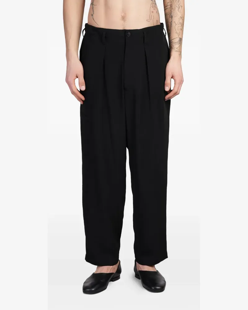 Yohji Yamamoto Hose mit Bundfalten - Schwarz Schwarz